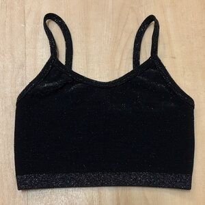 Forever 21 Black Sparkly Crop Top